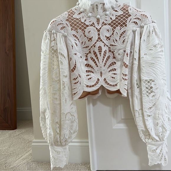 Zimmermann Wavelength Embroidered Cropped Top Size Zimmermann 1 - Picture 7 of 13